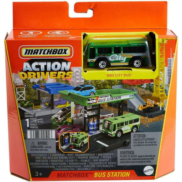 Matchbox Action Drivers Bus Station Playset with Electric Bus