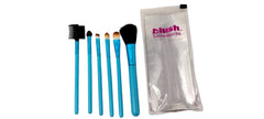 6-Piece Blush Makeup Brush Set – Blue Handle Collection