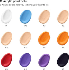 Arteza Tiger Paint by Numbers Kit | 12x16 In | 21-Piece Set