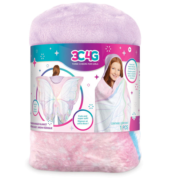 Make It Real Fairy Garden Wings Hooded Blanket with Hand Mitts