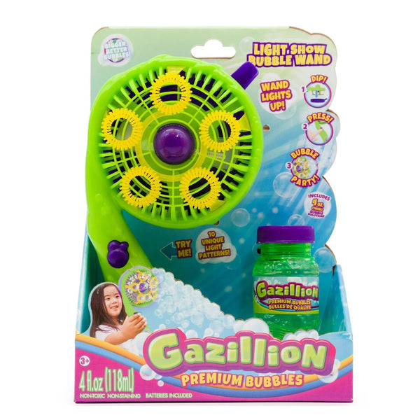 Gazillion Light Show Bubble Wand with 10 Glowing Light Patterns