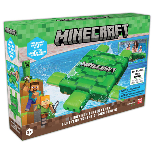Intex Minecraft Ride-On Turtle Pool Float — Oversized 72"x72"