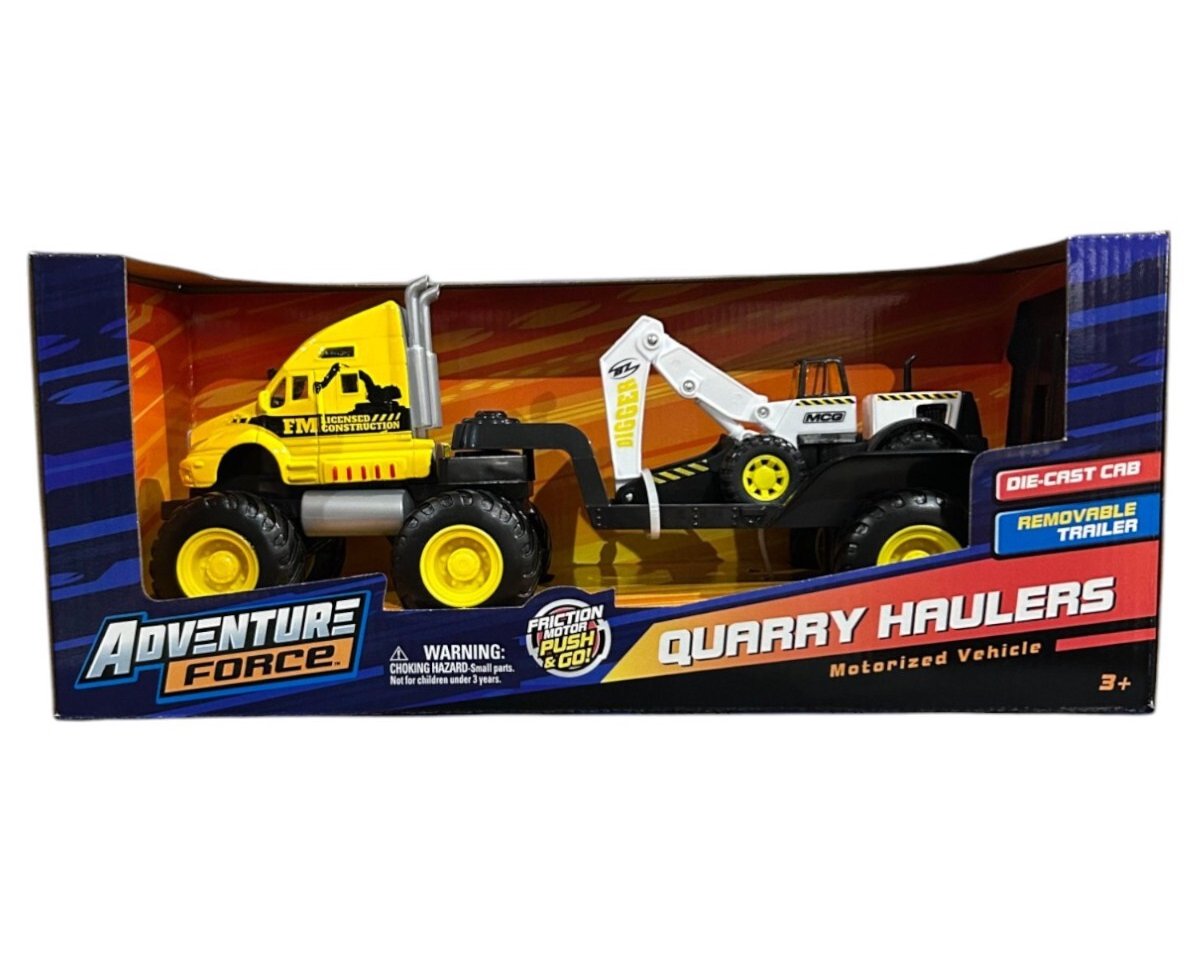 Maisto Adventure Force Quarry Haulers Motorized Semi Truck with Trailer