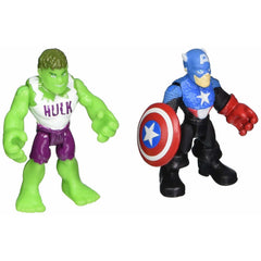 Playskool Marvel Super Hero Adventures Hulk & Captain America Mini Figures