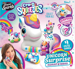 Shimmer 'n Sparkle Cra-Z Squeezies Unicorn Mommy & Babies Plush Kit