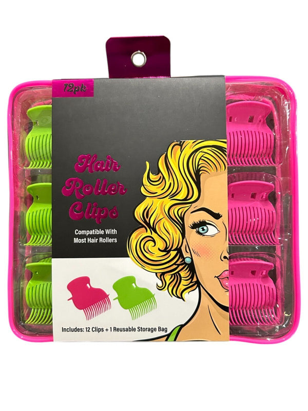 BellaPRO Hair Roller Clips 12-Pack with Reusable Storage Bag