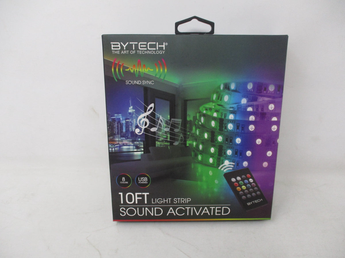 BYTECH 10 ft Sound Activated LED Light Strip | Music Reactive