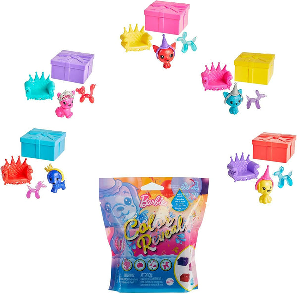 Barbie Color Reveal Party Pet Puppy with 5 Surprises