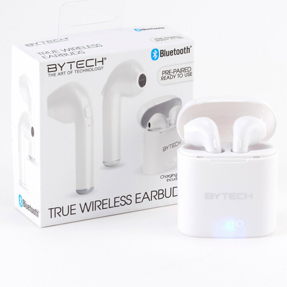 Bytech True Wireless Earbuds – White Bluetooth