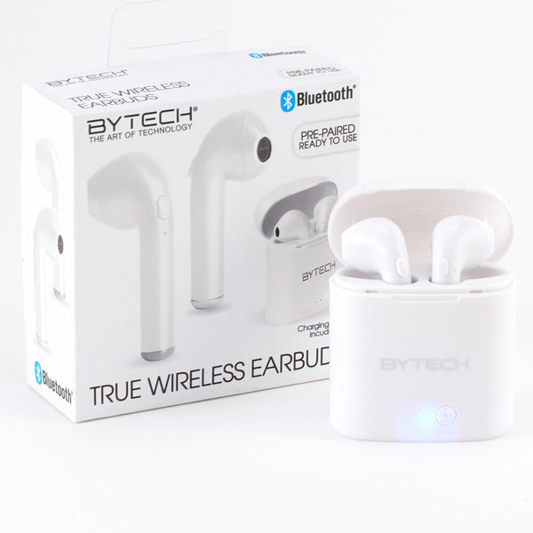 Bytech True Wireless Earbuds – White Bluetooth