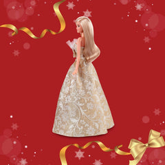 Barbie Holiday Signature Doll with Black Dress & Dollhouse Set