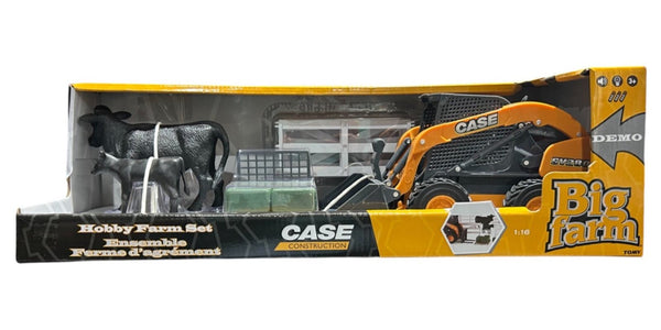 TOMY Big Farm 1:16 Case Hobby Farm Set with Cattle & Skid Steer