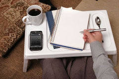 Ideas In Motion Portable Folding Serving Table – Lightweight White Tray