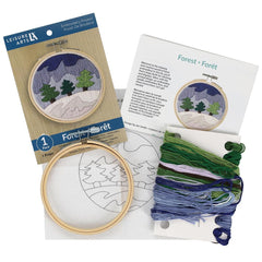 Leisure Arts 4" Snowy Forest Embroidery Kit – Beginner