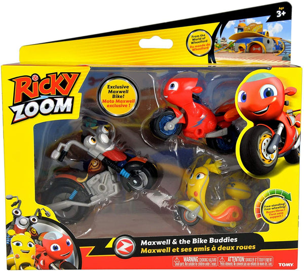 TOMY Ricky Zoom Maxwell, Hank & Scootio Bike Buddies Set of 3