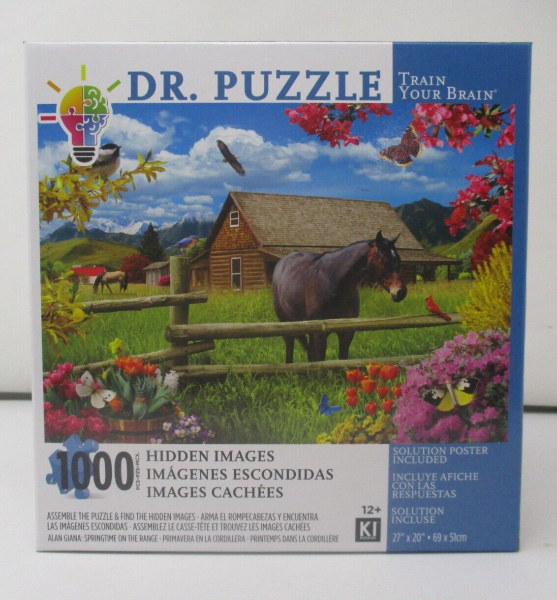 Dr. Puzzle Springtime On The Range 1000-Piece Hidden Images Puzzle