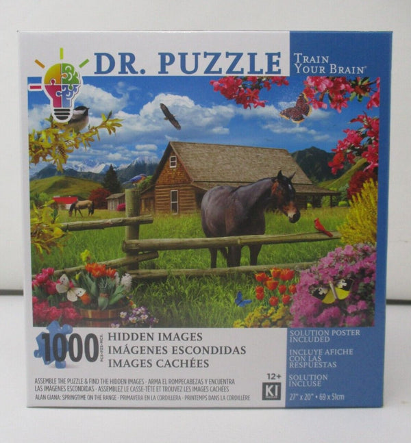 Dr. Puzzle Springtime On The Range 1000-Piece Hidden Images Puzzle