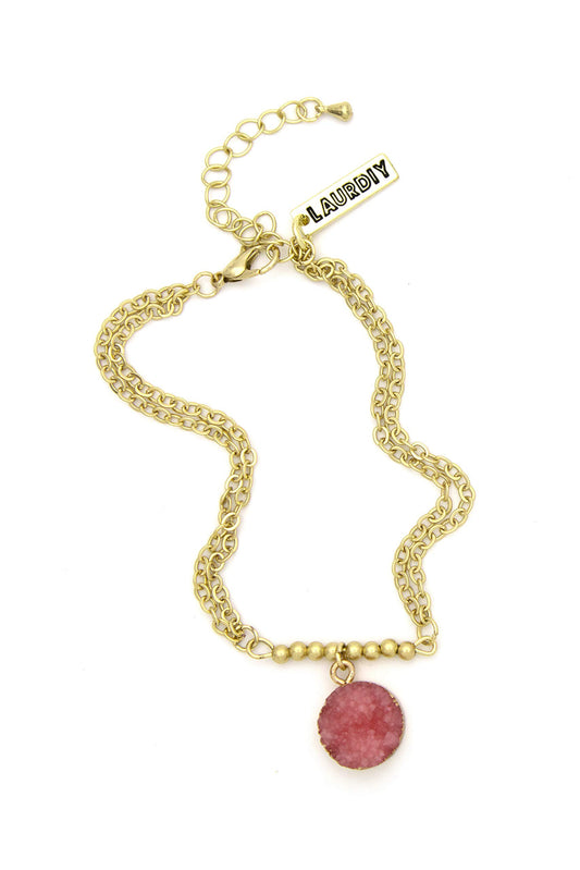 LaurDIY Pink Gold Druzy Chain Bracelet Mini DIY Kit