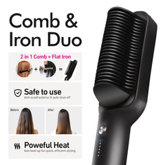Bglam Ionic Hair Straightener Brush with 6 Heat Settings