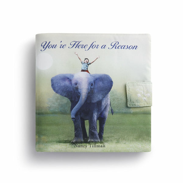 DEMDACO You're Here For A Reason Elephant Plush Soft Book Toy