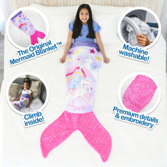 Blankie Tails Unicorn Mermaid Wearable Tail Blanket – Double Sided