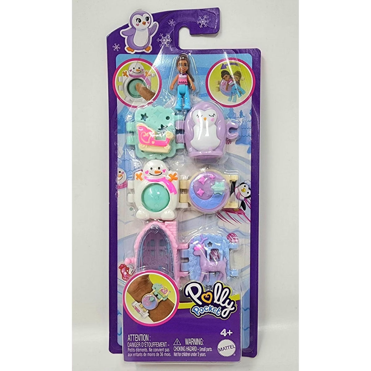 Polly Pocket Bracelet Treasures Snap-Together Wearable Doll Set