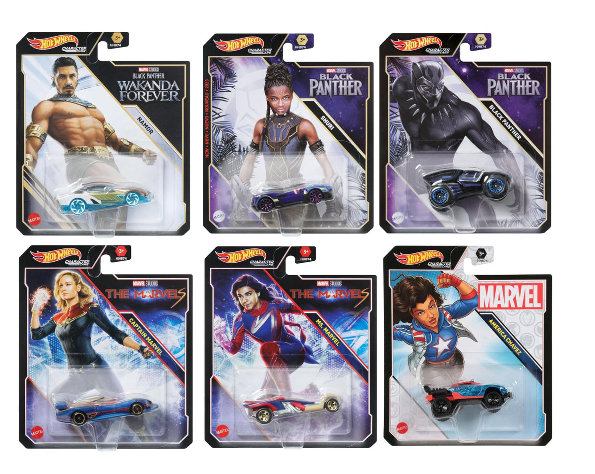 Hot Wheels Marvel Wakanda Forever Character Cars 6-Pack