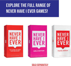 PlayMonster Never Have I Ever – Family Card Game with Paddles