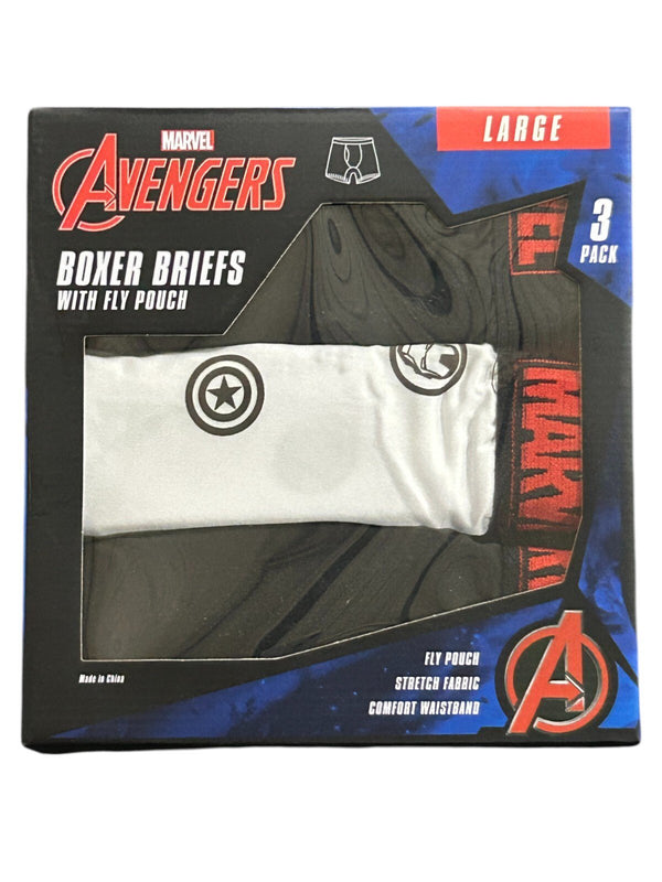 Briefly Stated Avengers Men's 3-Pack Boxer Briefs – Large