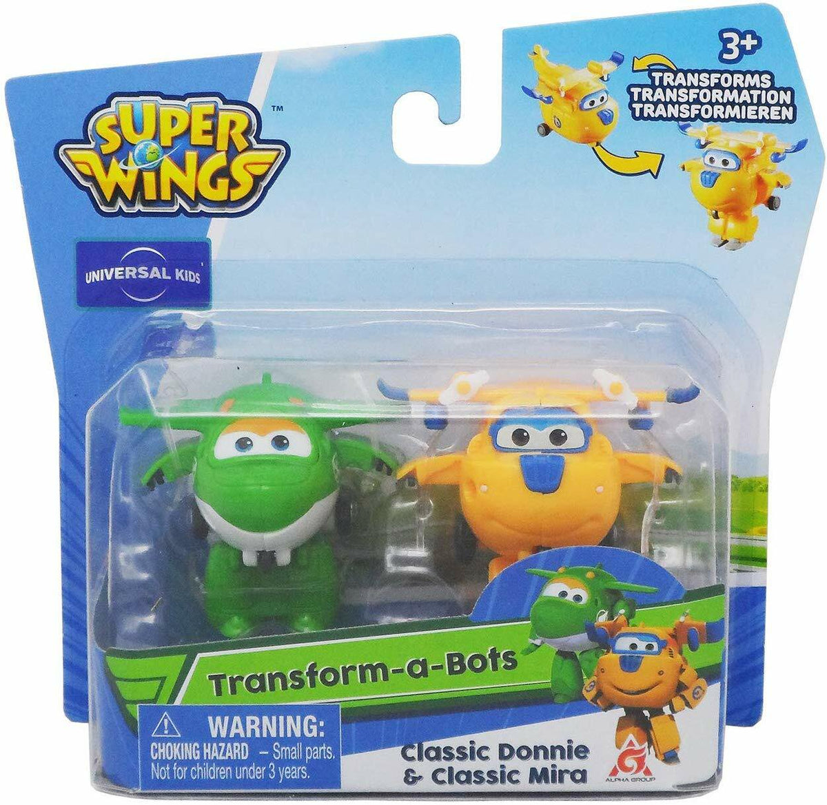Super Wings Transform-a-Bots 2-Pack | Classic Donnie & Mira | 2" Scale