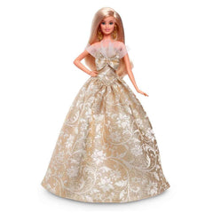 Barbie Holiday Signature Doll with Black Dress & Dollhouse Set