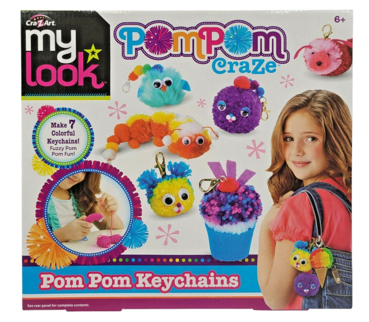 PomPom Craze Keychain Making Kit – Makes 7 Fuzzy Keychains