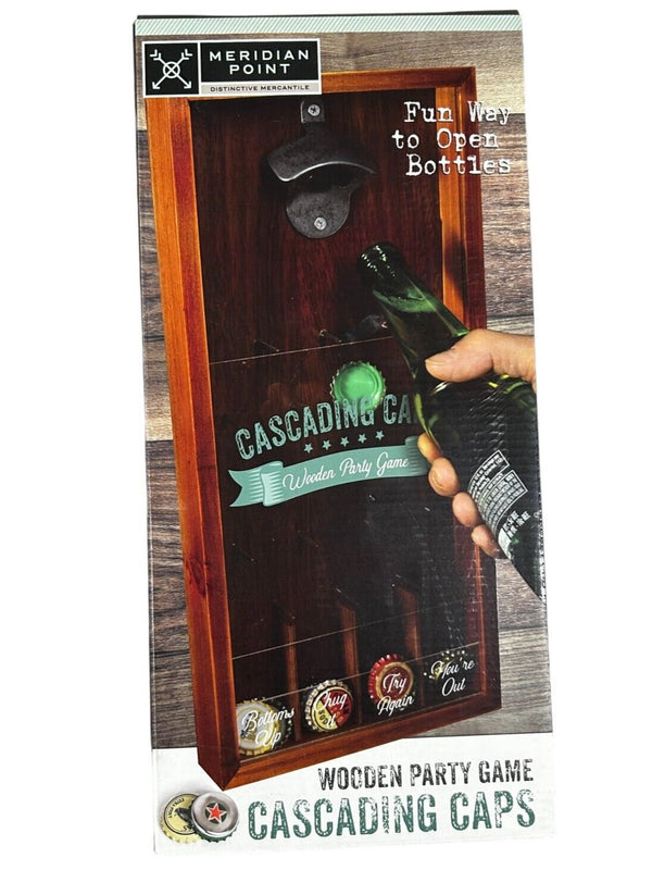 Meridian Point Wooden Cascading Caps Party Game | Bottle Opening Fun
