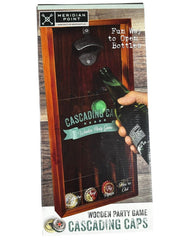 Meridian Point Wooden Cascading Caps Party Game | Bottle Opening Fun