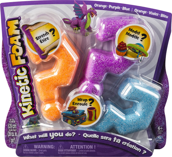 Kinetic Foam 3-Pack – Purple, Orange & Blue Sensory Play Set