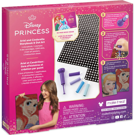 Make It Real Disney Stamp to Reveal Ariel & Cinderella Dot Art