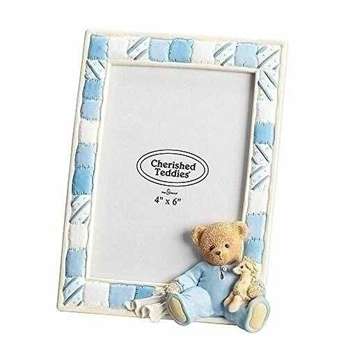 Cherished Teddies Boy Picture Frame | 4x6 Photo | 8-Inch Resin