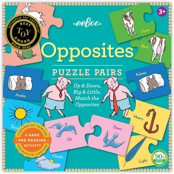 eeBoo Opposites Puzzle Pairs – Early Learning Activity