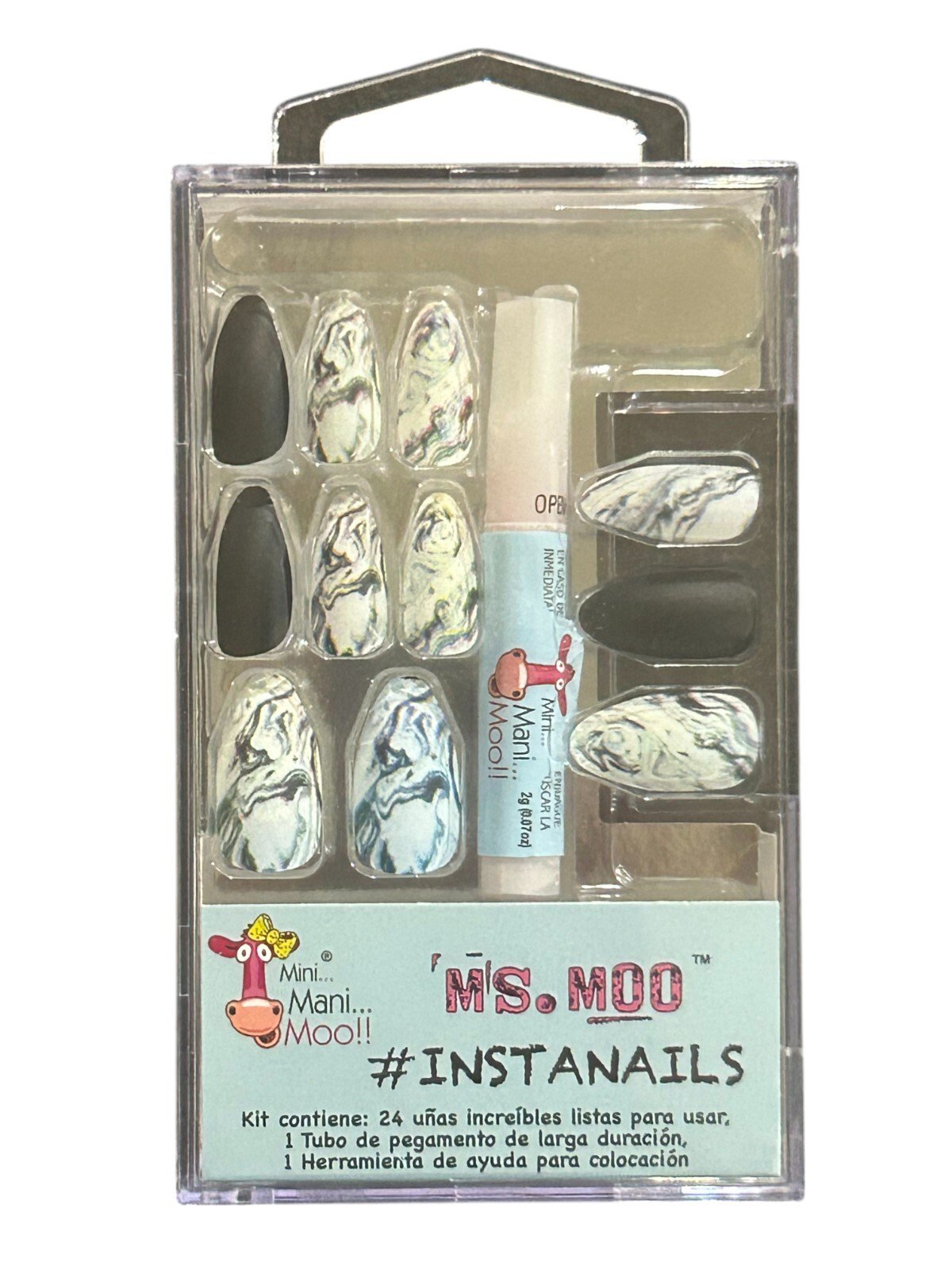 Mini Mani Moo Ms. Moo False Nails with Glue & Applicator Tool