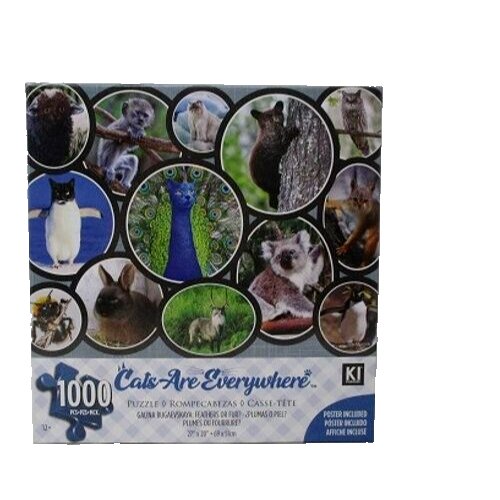 KI Puzzles Cats Are Everywhere Peacock-Cat 1000 Piece Jigsaw Puzzle