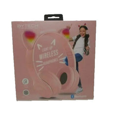 Bytech Light Up Wireless Headphones – Pink Cat Design