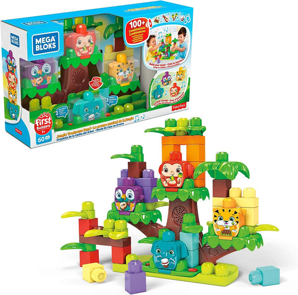 Mega Bloks Jungle Treehouse Band – Interactive Musical Building Set