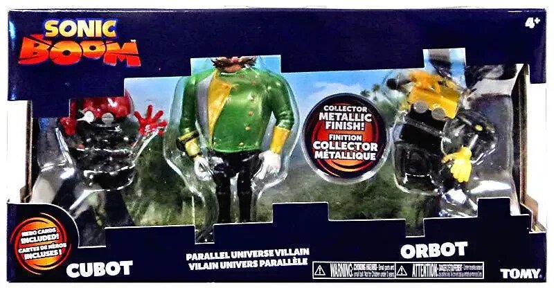 TOMY Sonic 3" Figure Diorama – Parallel Universe Villain, Cubot & Orbot