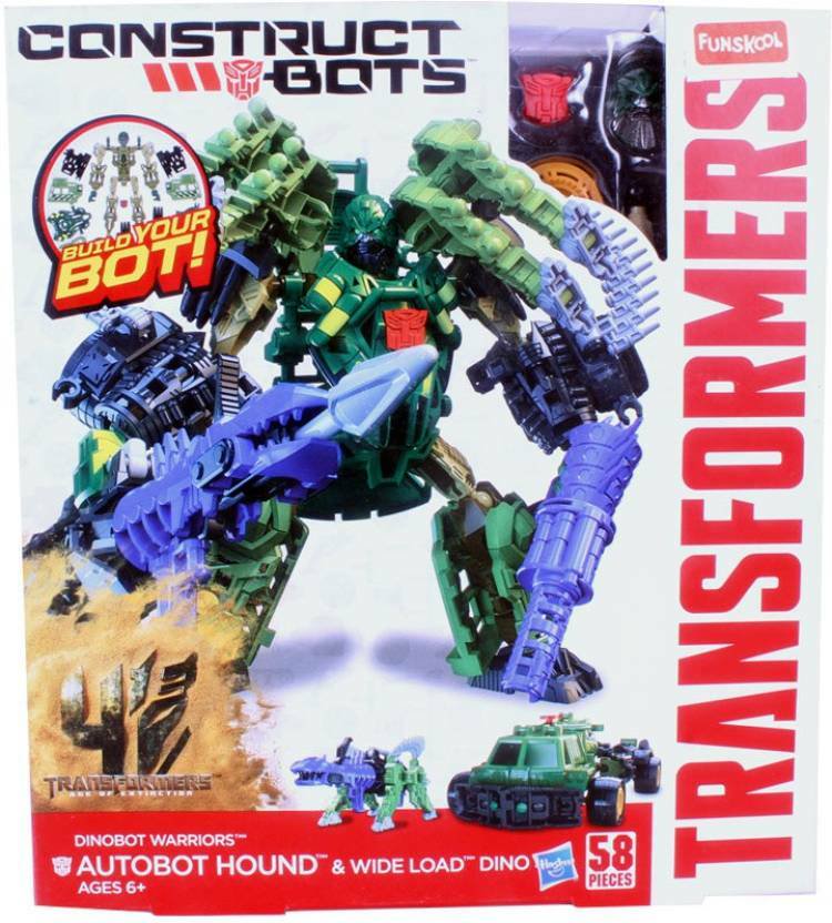 Hasbro Transformers Construct-Bots Autobot Hound & Wide Load Dino Set