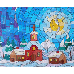 Leisure Arts Diamond Painting Kit – Stained Glass Village 14"x16"