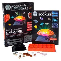 Unbelievable Science Rock & Gemstone Collection with LED Display Stand