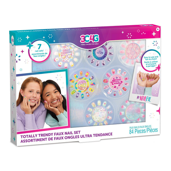 Make It Real Totally Trendy Faux Nail Set – 7 Sets, Ages 8+