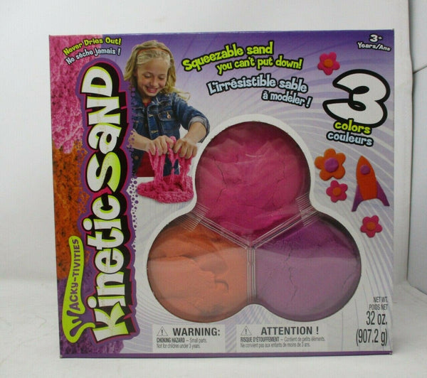 Spin Master Kinetic Sand 3-Pack – Neon Colors, 32 oz