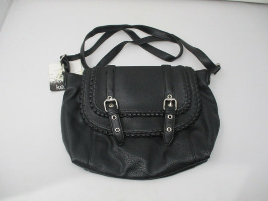 Kensie Belle Messenger Bag – Classic Black Pebbled Crossbody
