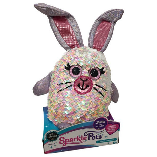 Sparkle Pets Bella the Bunny 6-Inch Reversible Sequin Stuffed Animal